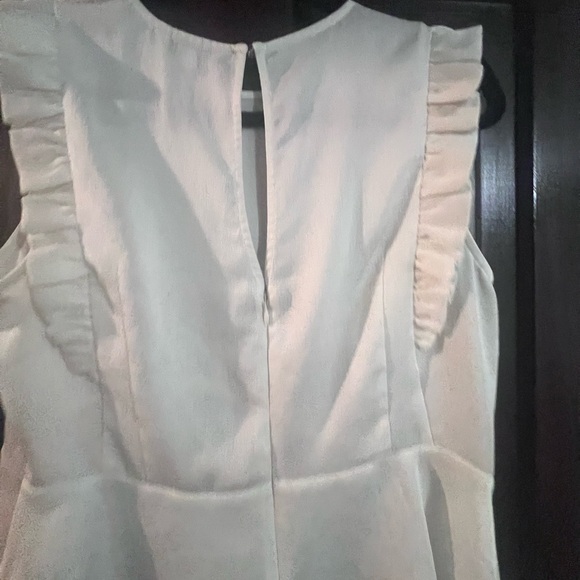 Express Cream Ruffle Accent Blouse - Picture 3 of 4